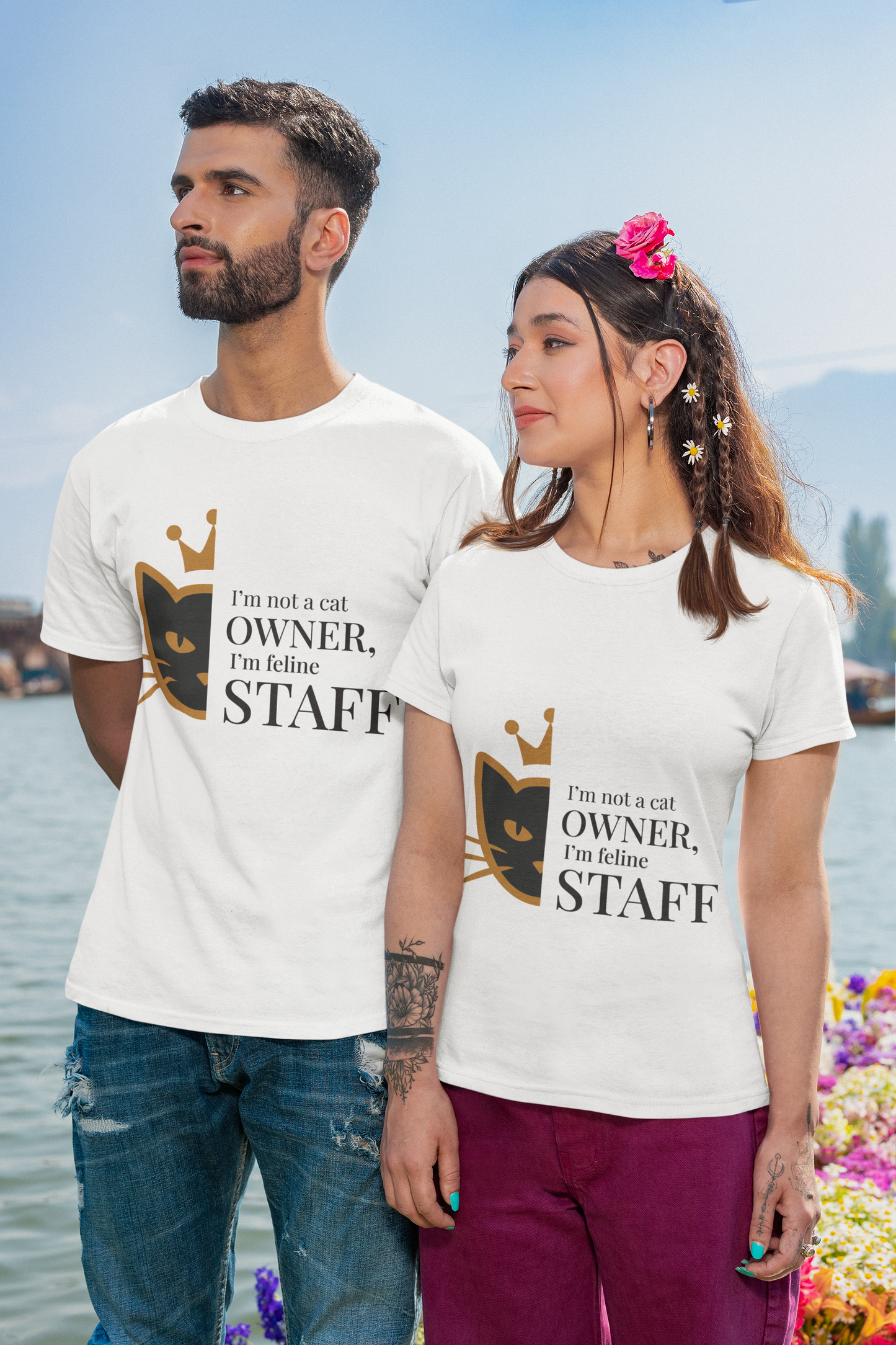 I´m Not Owner Cat. I´m a Feline Staff - Top Graphic Tees for Women -Cotton 100%