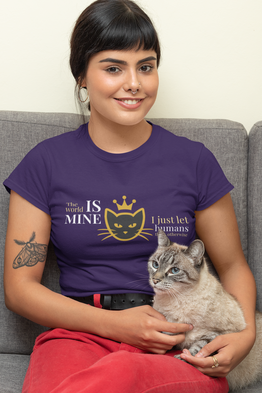 The world is mine, Tshirt Funy, Top Graphic Tees for Women - Cotton 100%