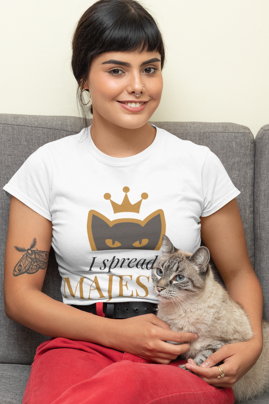I Spread Majesty, Not Hairs Funny Shirt - Short-Sleeve Unisex T-Shirt - Cat Graphic Tee