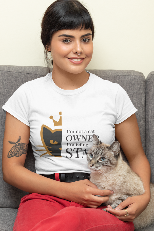 I´m Not Owner Cat. I´m a Feline Staff - Top Graphic Tees for Women -Cotton 100%
